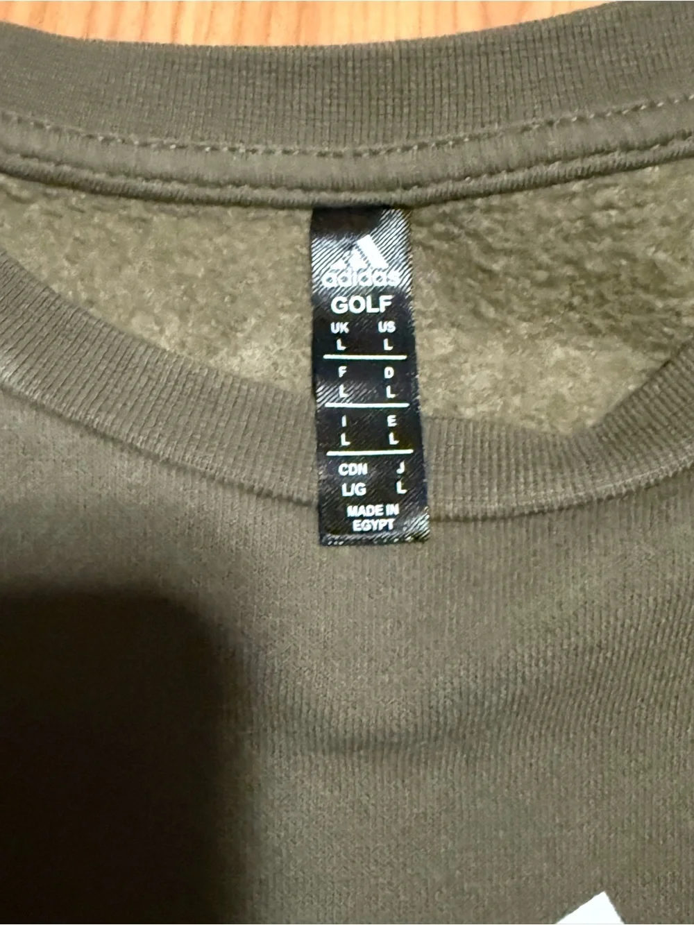 adidas Olive Green Crewneck with Light Logo